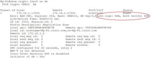 show crypto ikev2 sa de