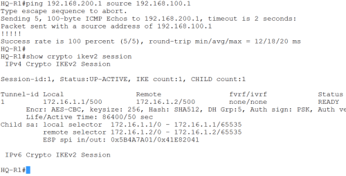 show crypto ikev2 session